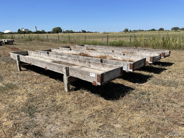 (4) Wood feed bunks, 20'x36"